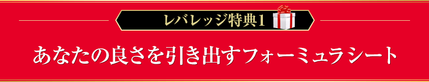レバレッジ特典１　あなたの良さを引き出すフォーミュラシート