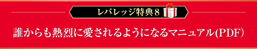 レバレッジ特典８　誰からも熱烈に愛されるようになるマニュアル(PDF）