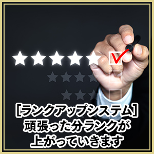 ランクアップシステム：頑張った分ランクが上がっていきます